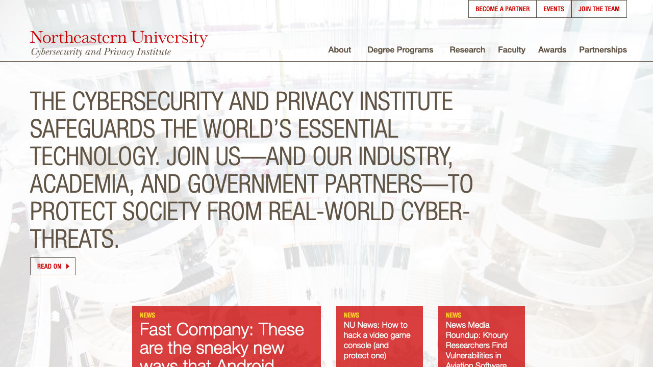Northeastern University Cybersecurity and Privacy Institute